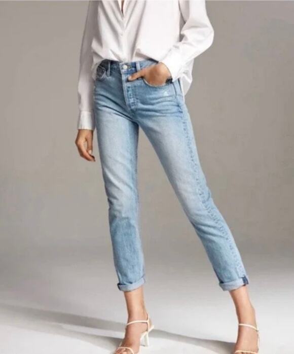 Denim Forum Denim - Aritzia Denim Forum Ex Boyfriend Jeans Organic Cotton Light Wash Women Size 27